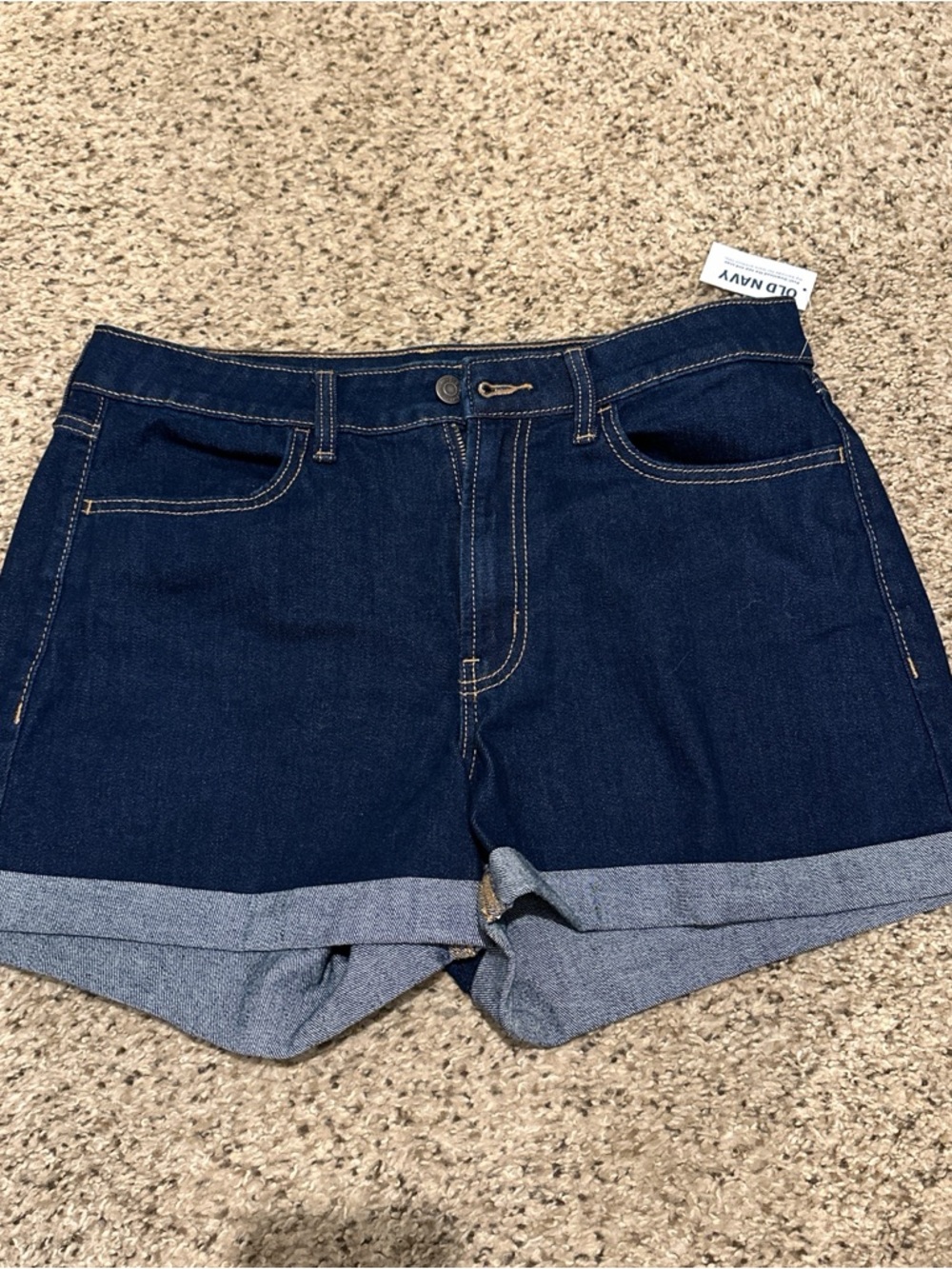 Old Navy Dark Blue Denim Cuffed Women's Shorts